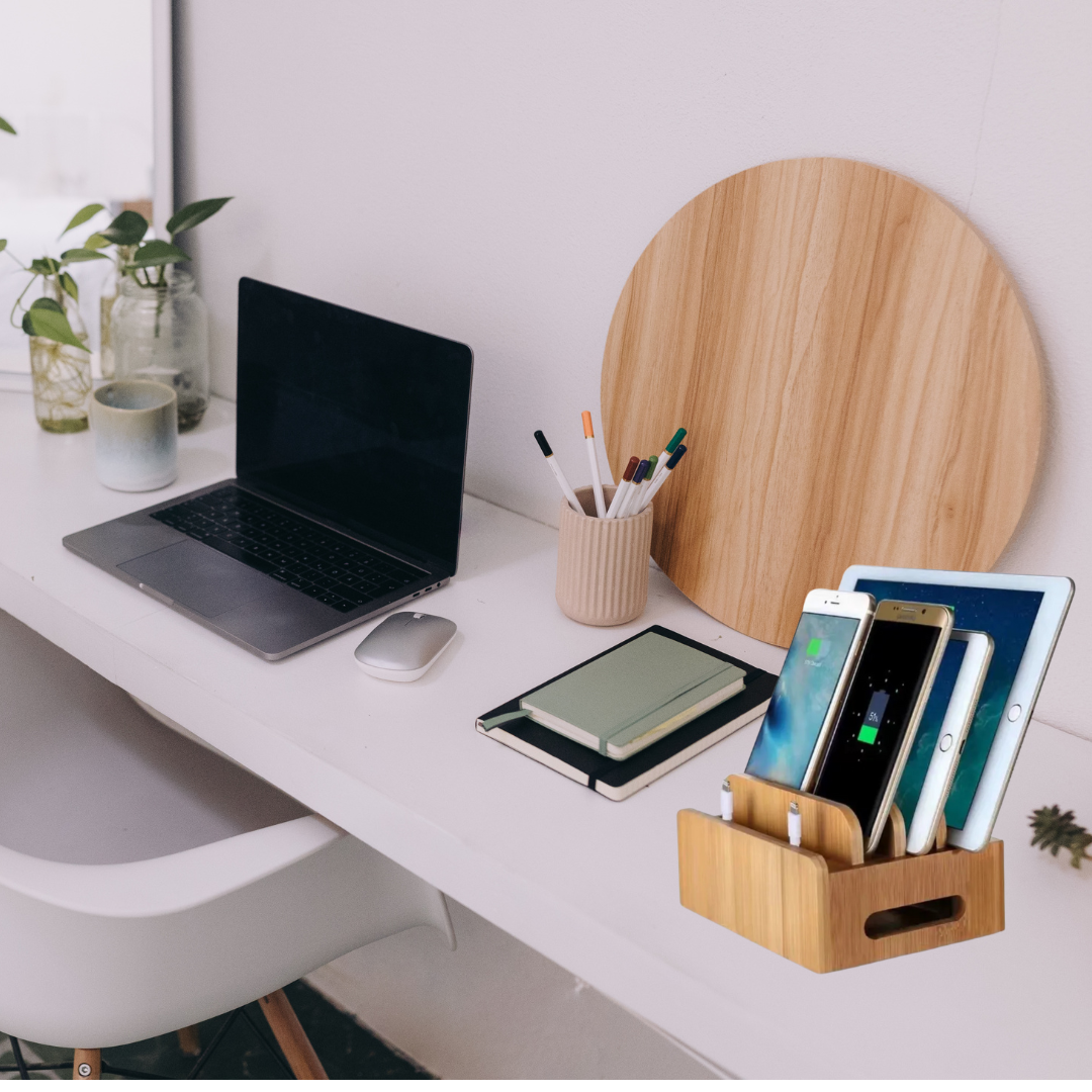 Bamboo Electronics Organizer