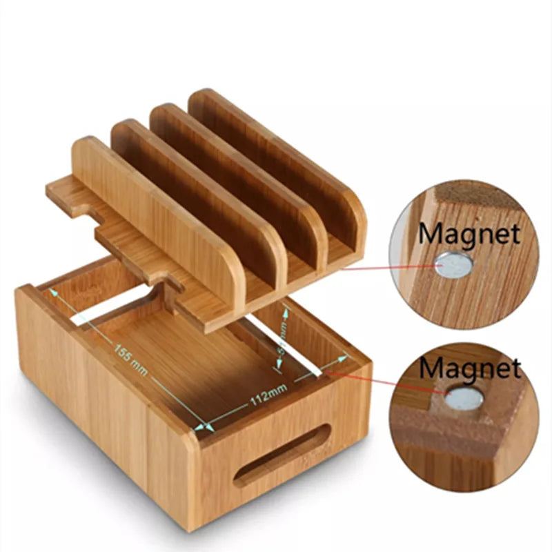 Bamboo Electronics Organizer