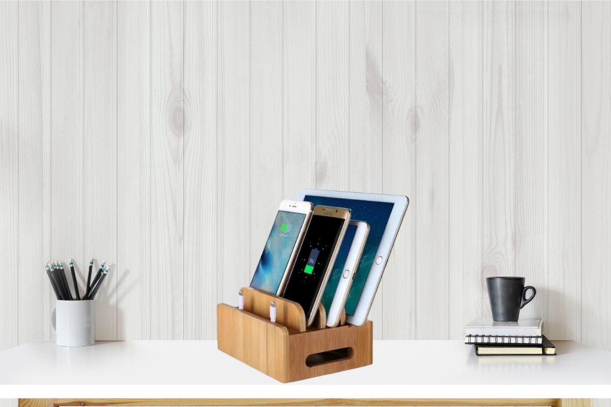 Bamboo Electronics Organizer